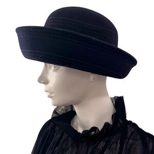 Vintage Liz Claiborne Wool Upturned Bowler Hat